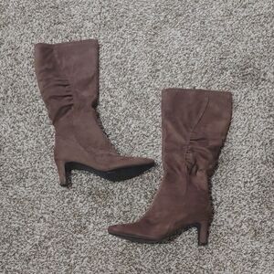 East 5th Tall Brown Suede Boots Kitten Heel Women's Size 7